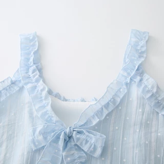 pitlu เสื้อท็อปสไพร์ลายรอยบัว สีขาวมัน ขนาดS-XL ผ้าอ่อนนุ่ม ใส่สบาย แฟชั่น