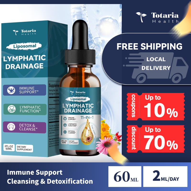 Totaria 11 In 1 อาหารเสริมระบายน้ําน้ําเหลืองออร์แกนิก - Elderberry, Burdock, Echinacea - หยดระบบ Lymph - รองรับภูมิคุ้มกัน, ทําความสะอาดและดีท็อกซ์, 2 ออนซ์