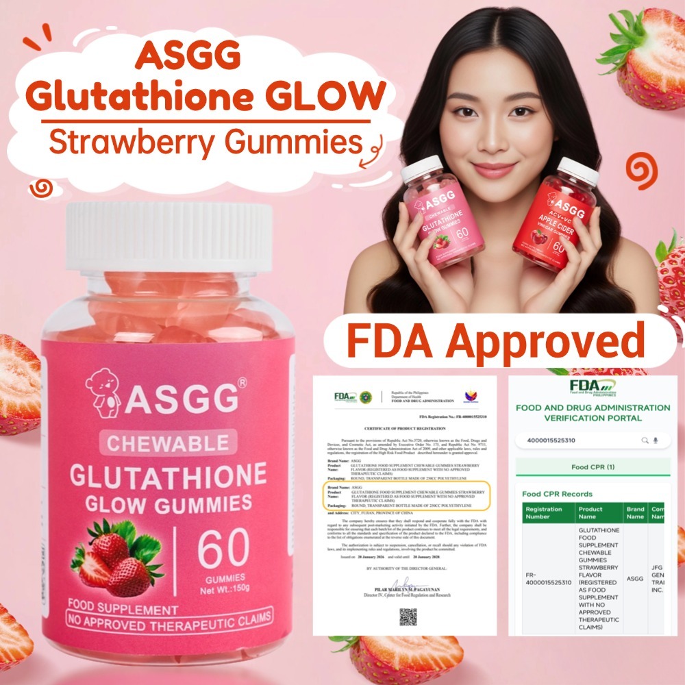 ASGG Glutathione Collagen Glow Gummies อาหารเสริมความงาม Anti-Aging Whitening Skin Collagen Gummies