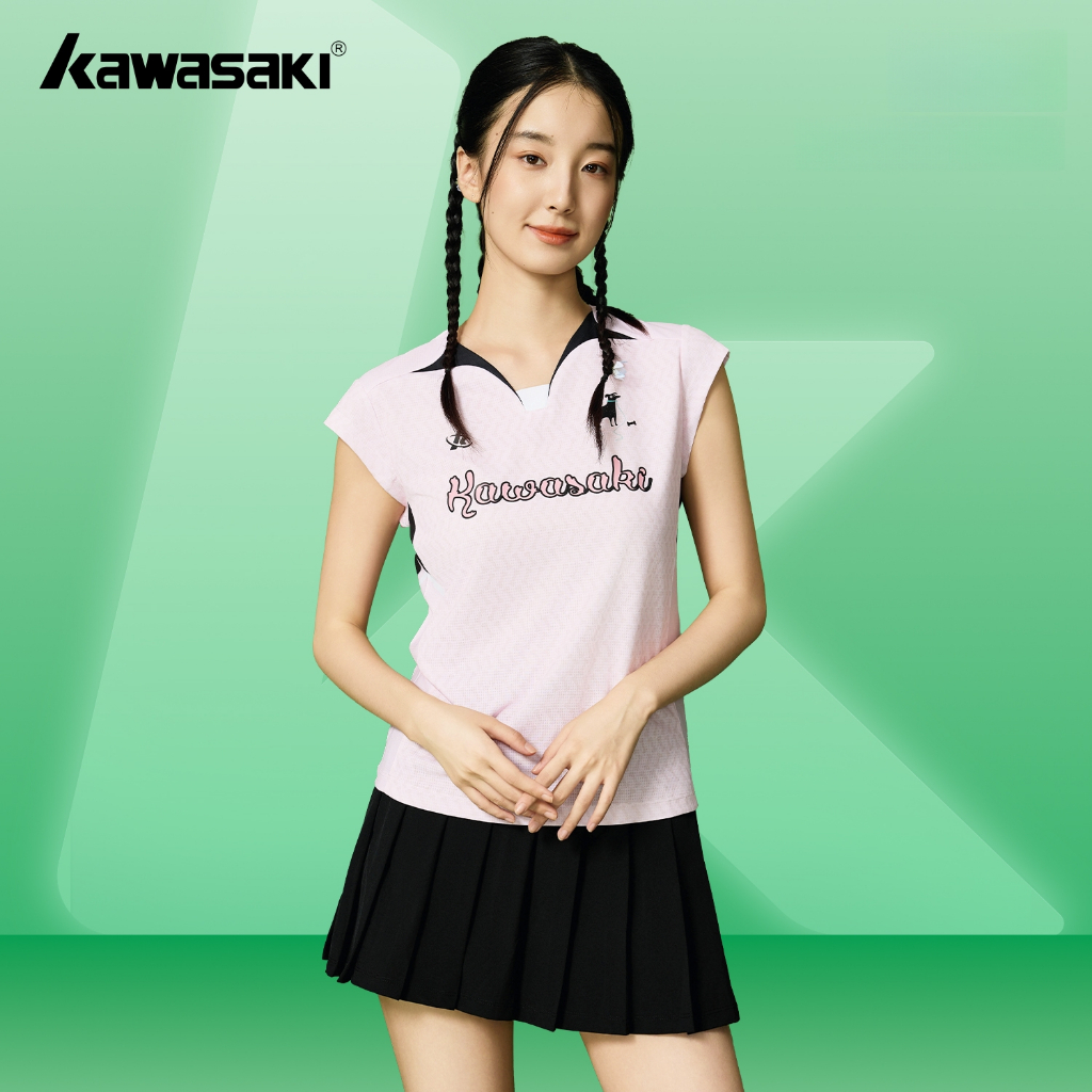 Kawasaki 2026 ใหม่ผู้หญิงเสื้อยืด K1C02-D2255 สำหรับกีฬาหลากหลาย เช่น แบดมินตันและเทนนิส