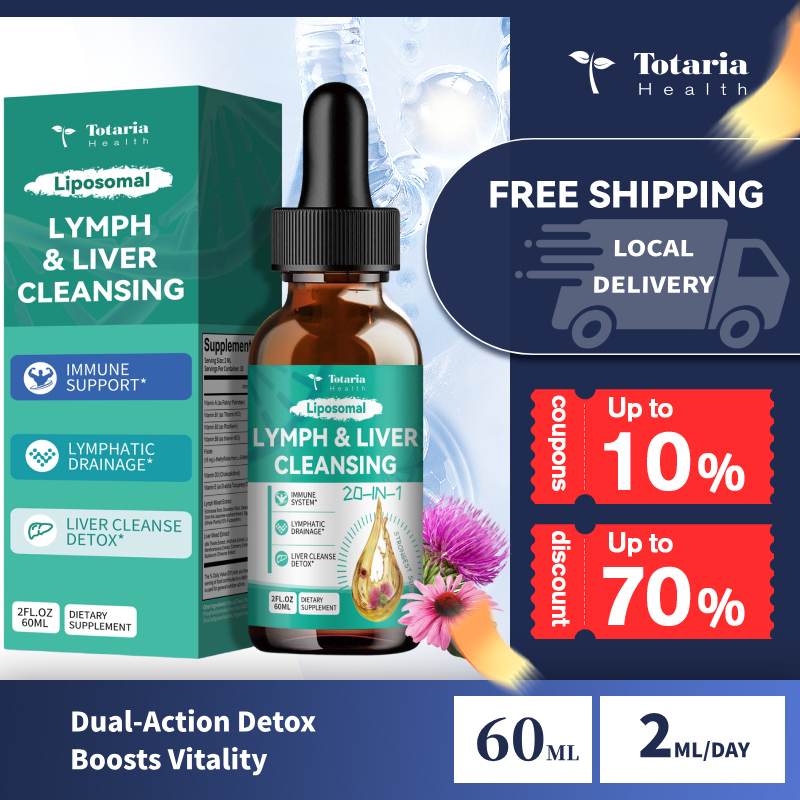 Totaria Strongest Lymph-Liver Cleanse Detox, Liposomal Organic Milk Thistle, Echinacea, Artichoke Lymph Drain & ผลิตภัณฑ์ซ่อมแซมตับพร้อมวิตามินทั้งหมด