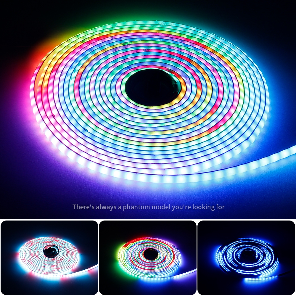 5 มม.WS2812B COB LED Strip RGBIC แอดเดรส 160Led/M ความหนาแน่นสูงยืดหยุ่น WS2812 DC5V/12V
