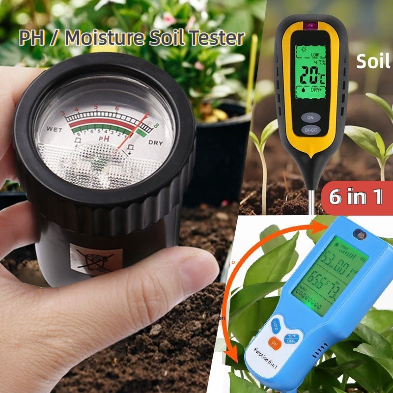 Professional Soil Test Meter ที่ถูกต้องดินไฮโกรมิเตอร์ Fertility/อุณหภูมิ/Sunlight/ความชื้น/PH เครื่องตรวจจับดินสวนพืชดอกไม้ฟาร์มเครื่องมือ