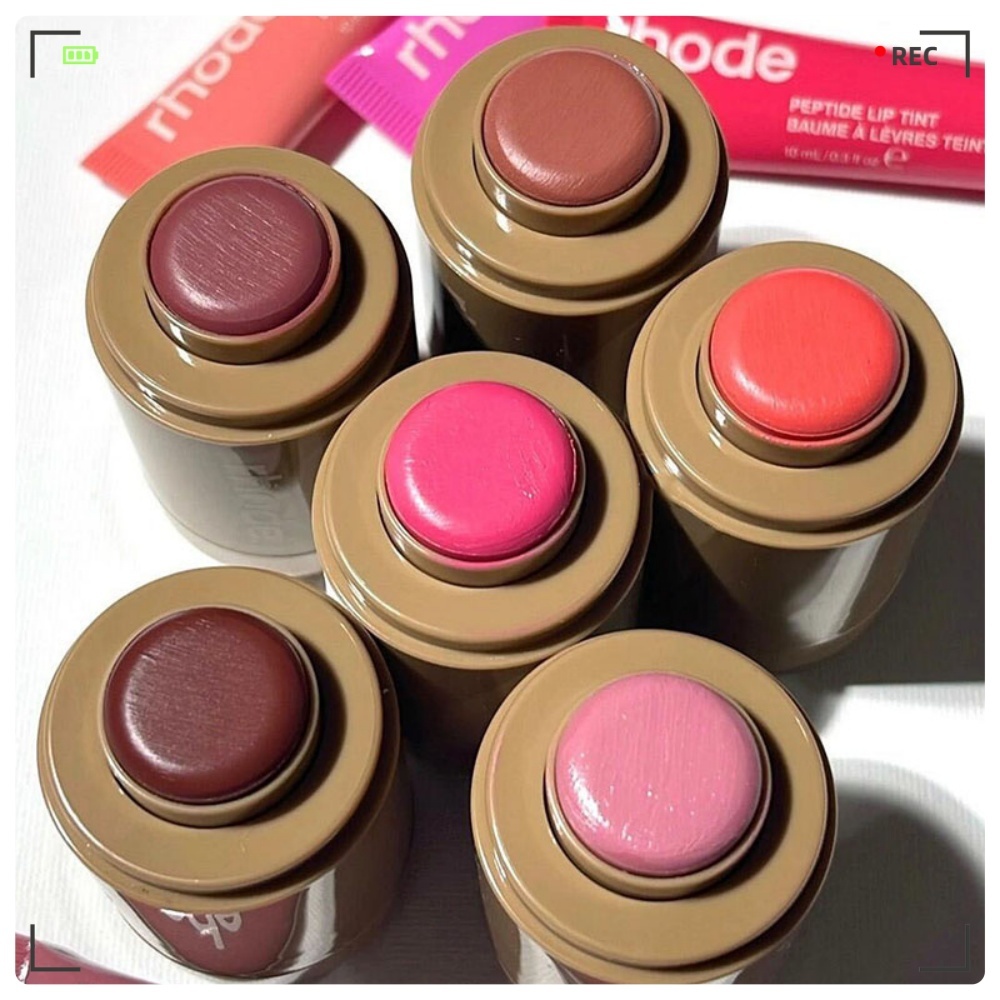 Rhode Pocket Blush Cheeks Lips Piggy Freckle น้ําผลไม้กล่องเผ็ด Sleepy Toasted ครีมสีชมพูพีช Neutral