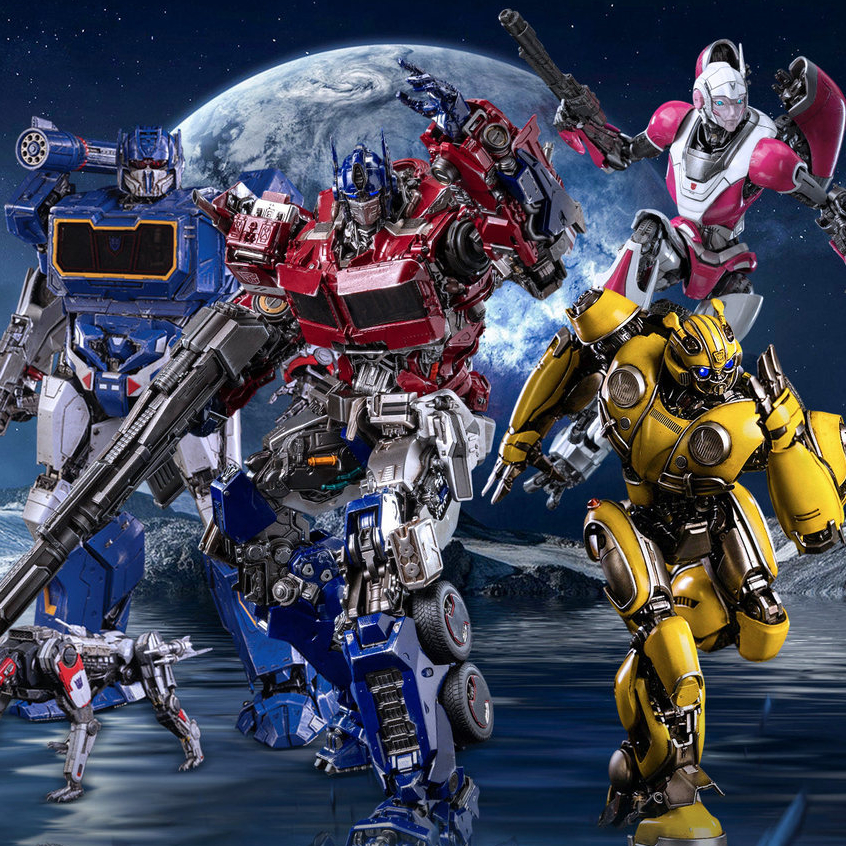 Threezero 1/6 Transformers Bumblebee ภาพยนตร์ DLX Bumblebee, Optimus Prime, Arcee, Soundwave & Ravag