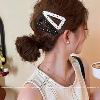 กิ๊บติดผมสามเหลี่ยมลายจุดโปลกาดอท สไตล์น่ารักสำหรับวัยรุ่น
