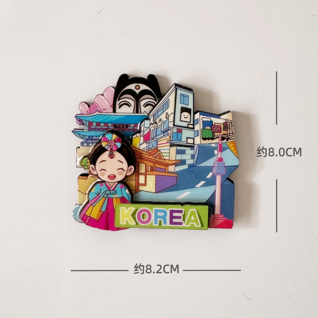 เกาหลี Tourist ของที่ระลึกสติ๊กเกอร์ติดตู้เย็นของที่ระลึกการเดินทางสติ๊กเกอร์แม่เหล็ก ราคา ถูกที่สุด ดีลบีเคเค แกลเลอรีภาพที่ 2