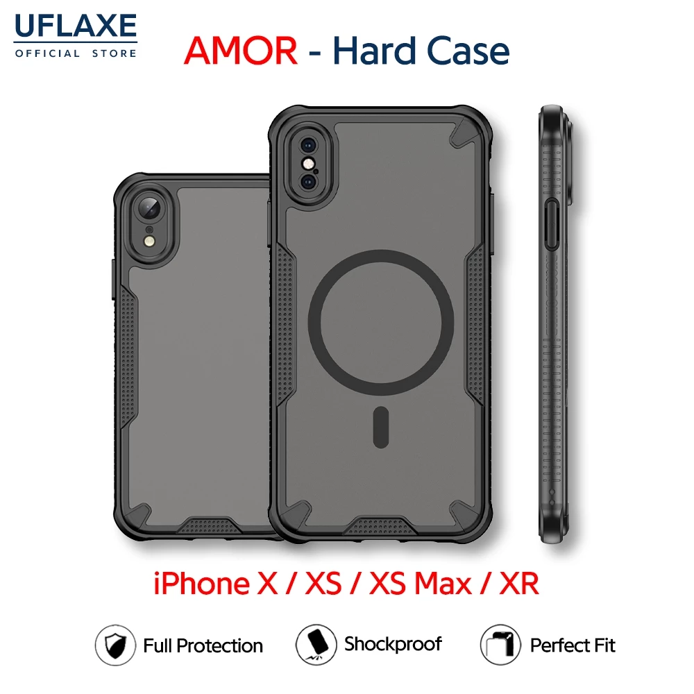 UFLAXE AMOR - เคส Apple iPhone X / XS Max / XR - เคสแข็งกันกระแทกด้าน เคสโทรศัพท์กันรอยนิ้วมือการปกป้องเต็มรูปแบบ