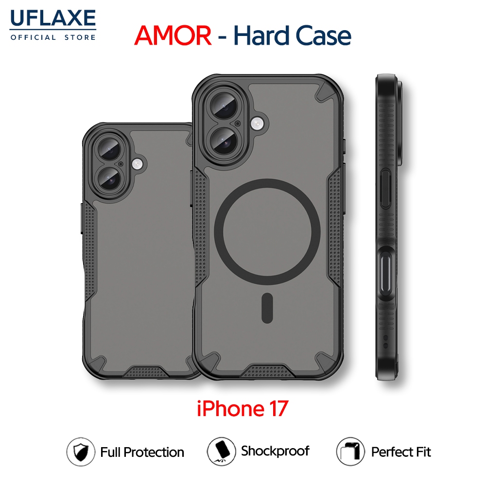 UFLAXE AMOR - เคส Apple iPhone 17 - เคสแข็งกันกระแทกผิวด้าน เคสโทรศัพท์กันรอยนิ้วมือการปกป้องเต็มรูปแบบ
