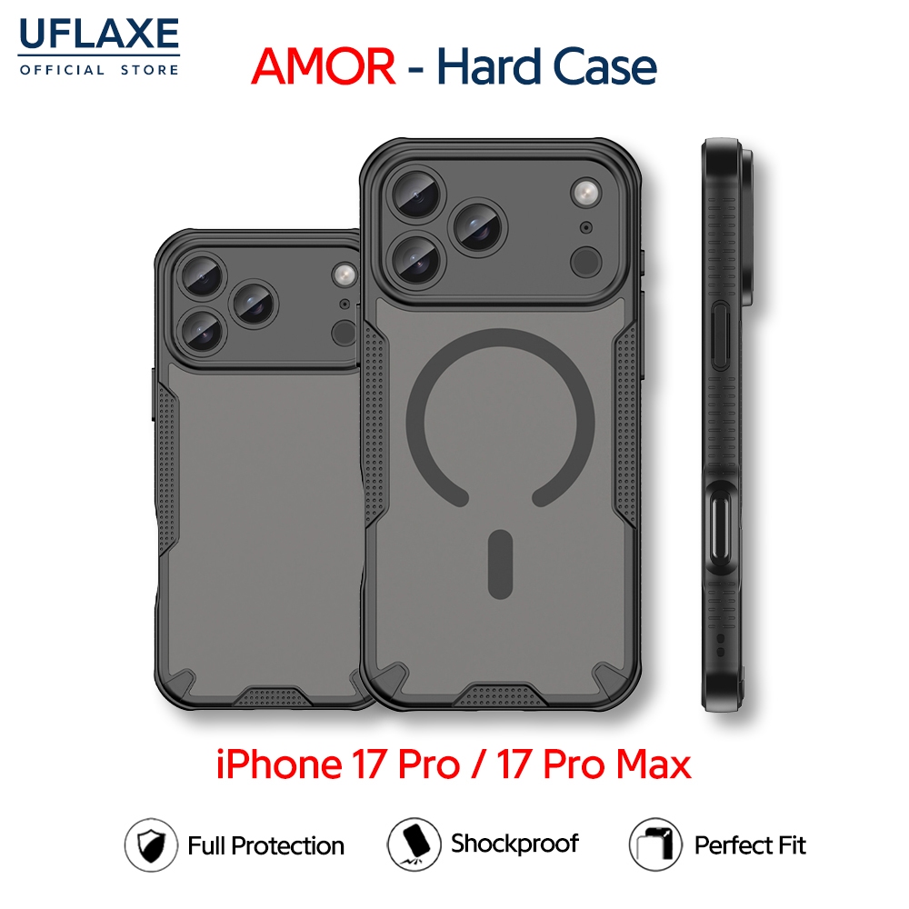 UFLAXE AMOR - เคส Apple iPhone 17 Pro / iPhone 17 Pro Max - เคสแข็งกันกระแทกด้าน เคสโทรศัพท์กันรอยนิ้วมือการปกป้องเต็มรูปแบบ