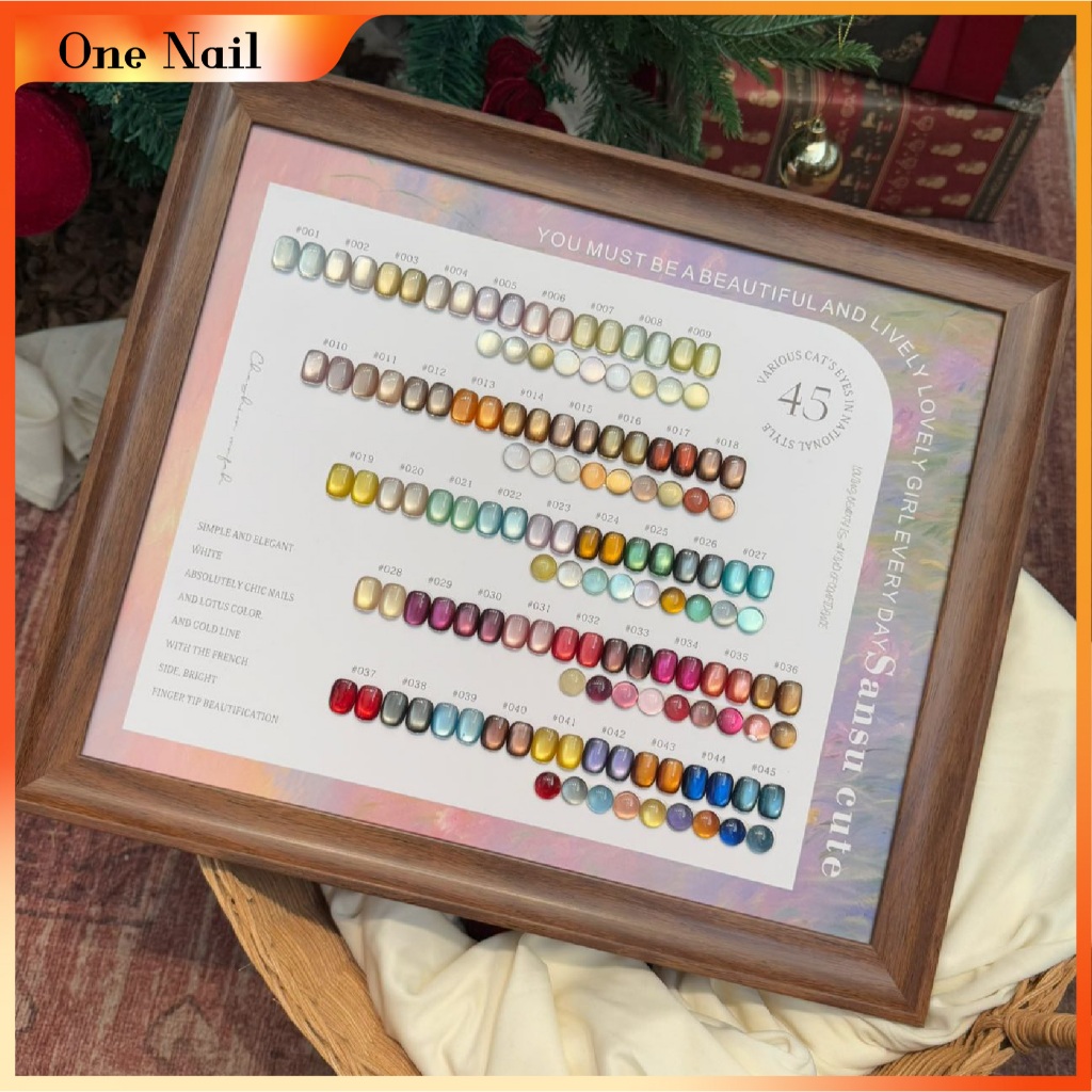 ชุดแต่งเล็บตาแมวซันซู 45 สี🇹🇭🇹🇭((ฟรีบอร์ดสี) ลูกปัดแก้ว, Silk Cats Eye, กาวยาทาเล็บหลอดไฟ Cats Eye, ชุดแต่งเล็บที่จําเป็นยอดนิยม