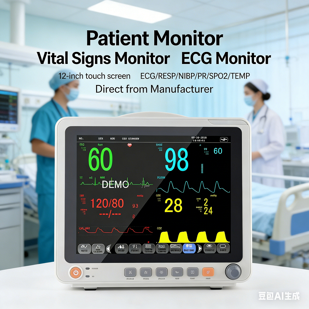 [COD] หน้าจอสัมผัสทางการแพทย์ Multi-Parameter Patient Monitor 12B, Hospital/Clinic/Household Bed Mon