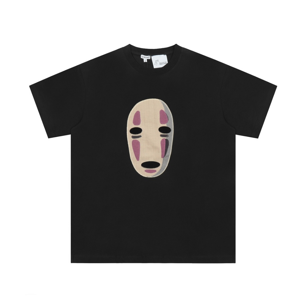 เสื้อยืดแขนสั้นผู้ชาย ลาย.Faceless จาก Spirited Away ทอจากผ้าฝ้ายขนแกะคุณภาพเยี่ยม
