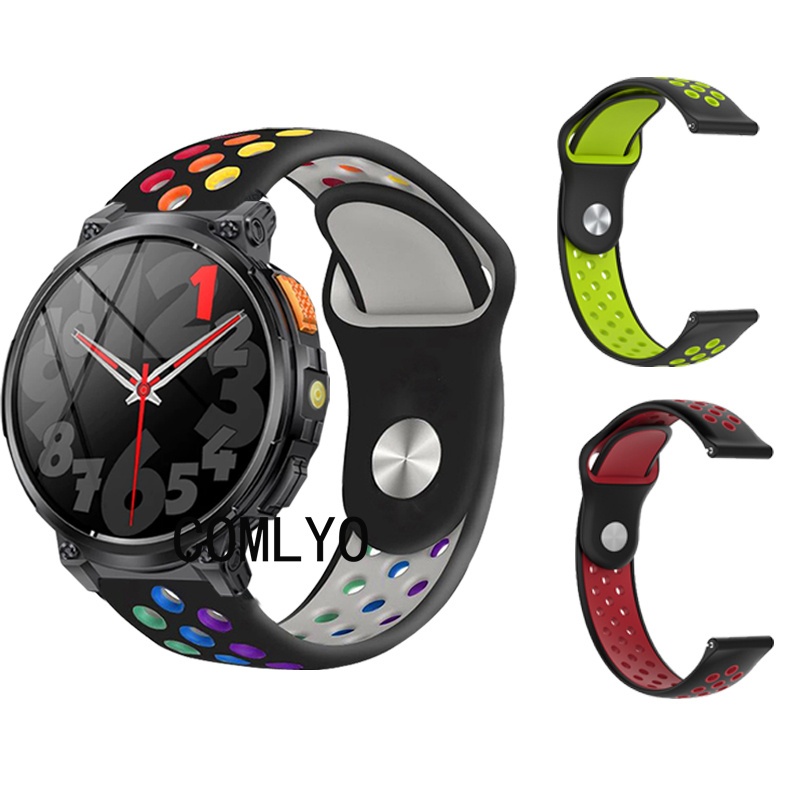 สําหรับ Axon Mega / Mega pro สายนาฬิกาอัจฉริยะซิลิโคน Rainbow Soft Sports Band สายรัดข้อมือกลางแจ้ง