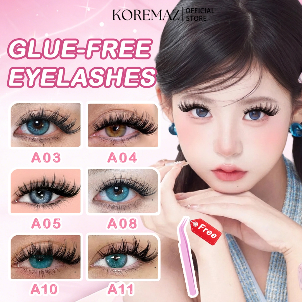 <Free กาวขนตา>KOREMAZ 2026 ใหม่ Segmented ขนตาปลอมนํากลับมาใช้ใหม่ 10-13 มม.ผสม C/D Curling DIY Grafting หนาคลัสเตอร์เดียว Extension ขนตาขยาย