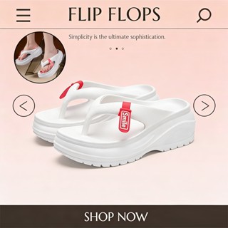 รองเท้าแตะเพิ่มความสูงสำหรับผู้หญิง พื้นหนา กันลื่น น้ำหนักเ…