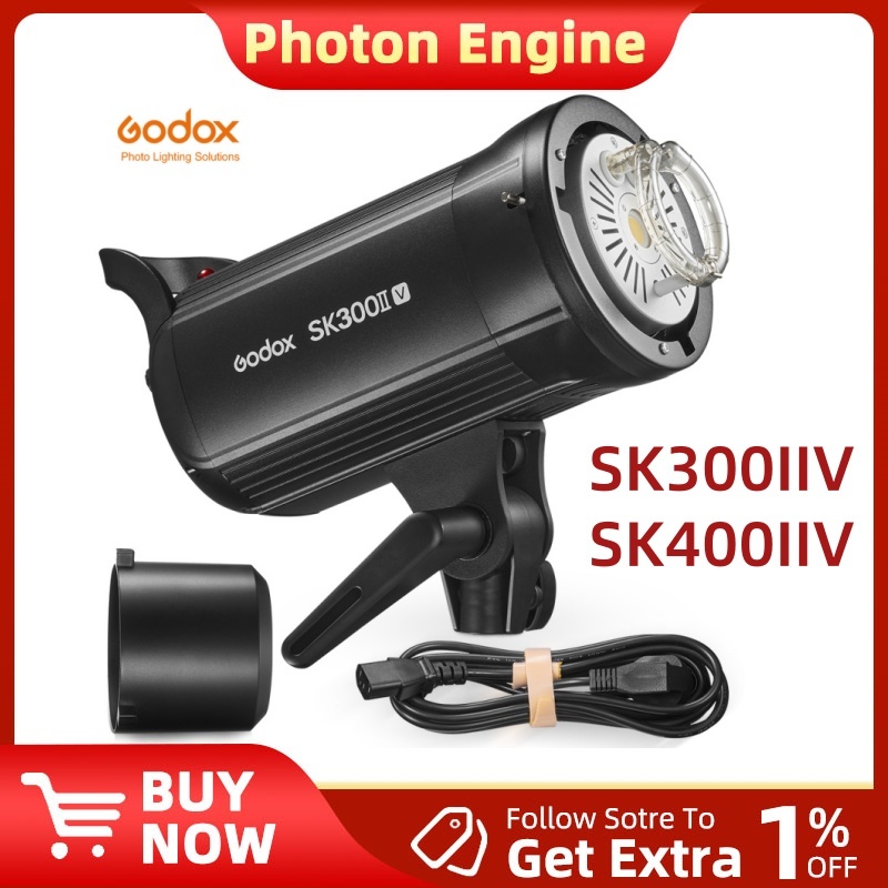 Godox SK300IIV สตูดิโอแฟลช Strobe 2.4G X ไร้สาย Bowens Mount พร้อมหลอดไฟ LED การสร้างแบบจําลอง