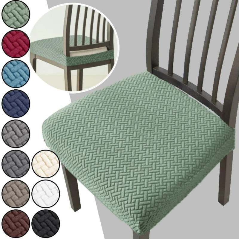 ผ้าหุ้มเก้าอี้รับประทานอาหาร ผ้ารองนั่งเก้าอี้รูปตัว T Jacquard ยาว/กว้าง 40-53CM สูง 7-10CM