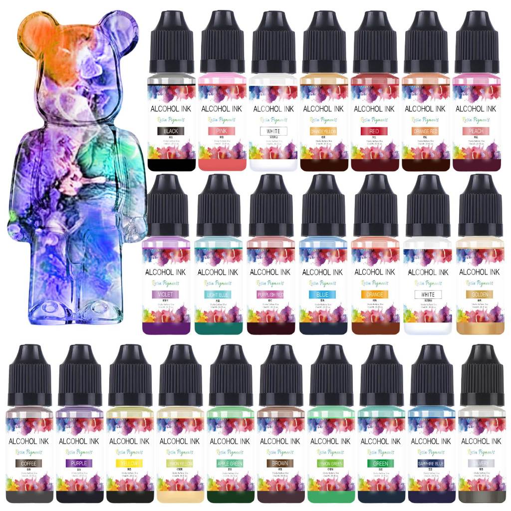 30 สีความเข้มข้นสูง ดิฟฟิวเซอร์ สีสาระสําคัญรุ่นที่สามคริสตัลอีพ็อกซี่ ทําเอง เม็ดสี 3ง รอยเปื้อน ของเหลวหมึกแอลกอฮอล์