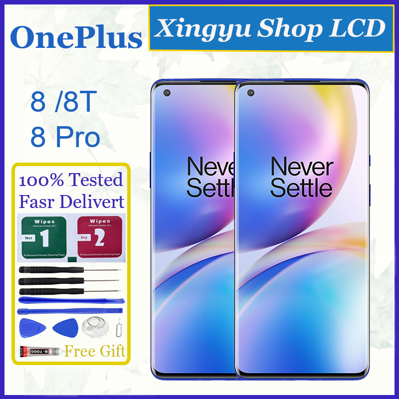 Original AMOLED สําหรับ OnePlus 8 8T 8 Pro จอแสดงผล LCD หน้าจอสัมผัสเปลี่ยน