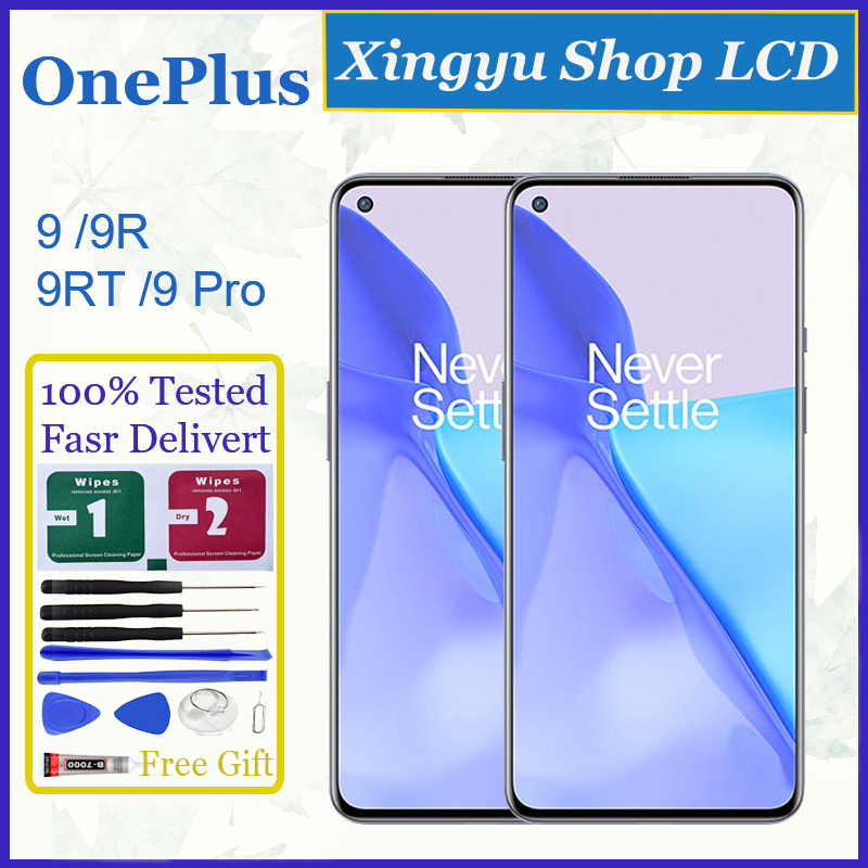Original AMOLED สําหรับ OnePlus 9 9R 9RT 9 Pro จอแสดงผล LCD หน้าจอสัมผัสเปลี่ยน