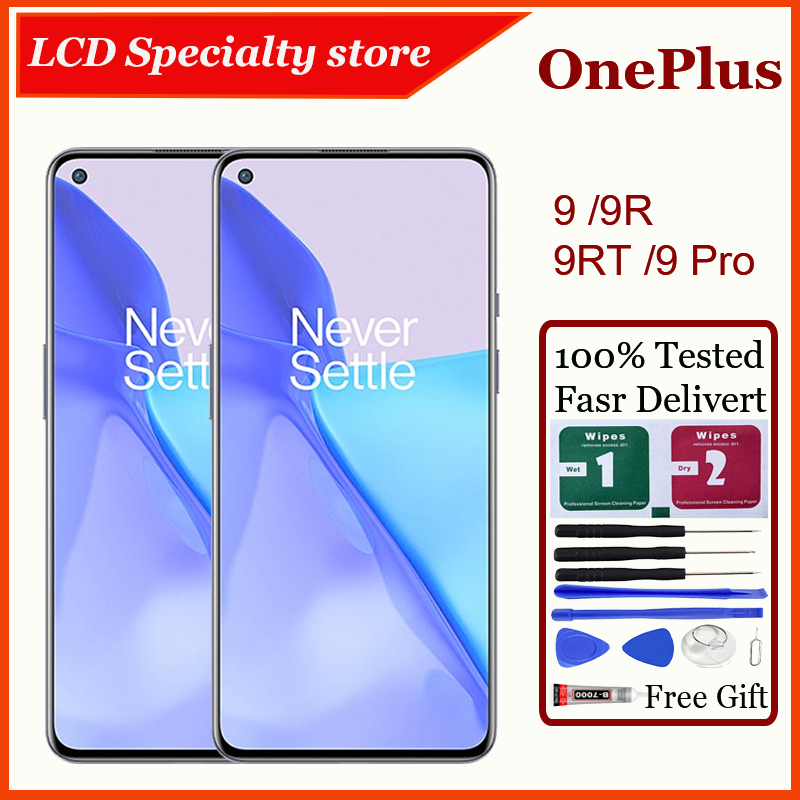 Original AMOLED สําหรับ OnePlus 9 9R 9RT 9 Pro จอแสดงผล LCD หน้าจอสัมผัสเปลี่ยน