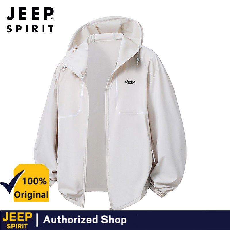เสื้อกันแดด JEEP SPIRIT ผ้าไหมน้ำแข็ง UPF50+ มีฮู้ด
