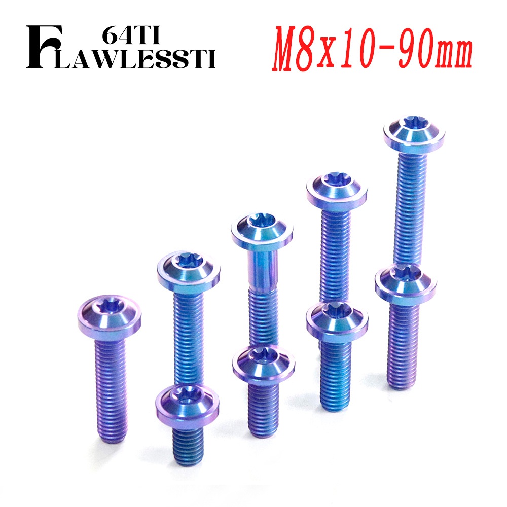 FLAWLESSTI M8x10-90 มม.G5 ไทเทเนียม Bolt เบรคแผ่นดิสก์ Caliper ท่อไอเสียด้านหลังโช้คอัพ Bracket Bolt สําหรับ Honda Forza 350 Giorno 125 PCX 160 Wave 125i Yamaha Xmax 300