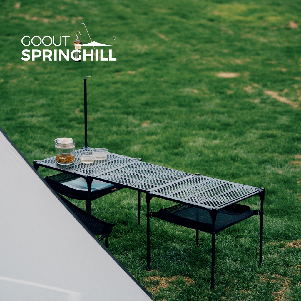 Gooutspringhill โต๊ะสี่เหลี่ยมคาร์บอนไฟเบอร์ - โต๊ะแคมป์ปิ้งกลางแจ้ง IGT - น้ำหนักเบาและพับได้ สำหรับตั้งแคมป์และเดินป่า