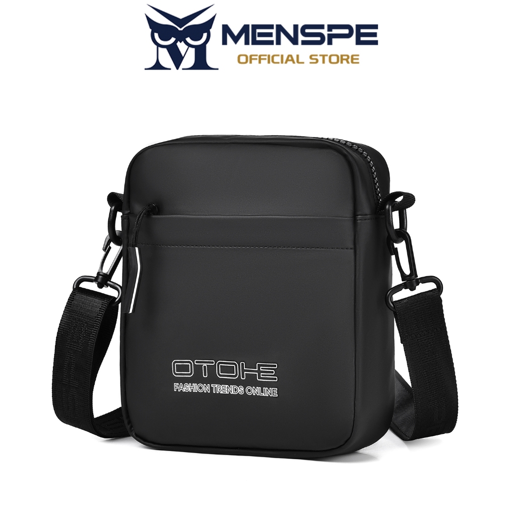 MENSPE Mens กระเป๋าสะพาย Mini Cross Body Bag Casual น้ําหนักเบากระเป๋าเล็กกระเป๋าเดินทางกันน้ําขี่กลางแจ้ง
