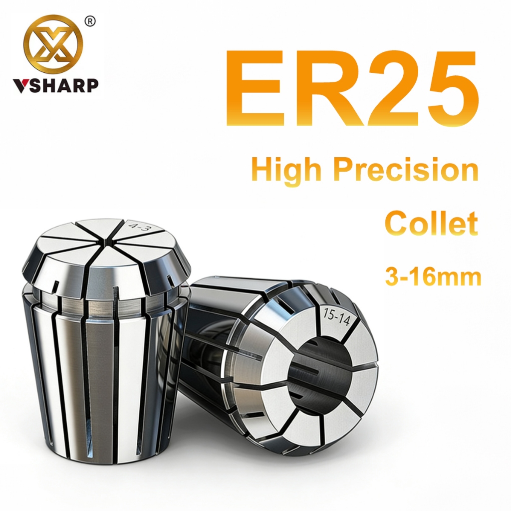 ความแม่นยําสูง ER25 Collet เครื่องแกะสลัก Collet CNC ฤดูใบไม้ผลิ Chuck ผู้ถือ 3-16 มม. Shank Bits