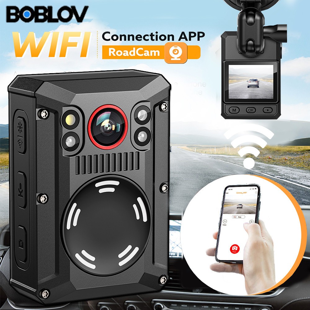 BOBLOV M502B WIFI Body กล้อง Bulit ใน 128GB พร้อม GPS HD 4K 2196P กันน้ํา IR Night Vision กล้องวิดีโ