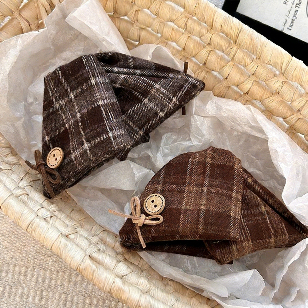 ปุ่มเกาหลีลายสก๊อตสามเหลี่ยม สำหรับทรงผม vintage updo และหางม้า เครื่องประดับผมแฟชั่น ราคา ถูกที่สุด ดีลบีเคเค แกลเลอรีภาพที่ 7
