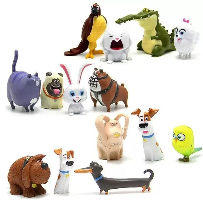 14 ชิ้น/เซ็ต 3-5 ซม.การ์ตูนชีวิตลับของสัตว์เลี้ยงอะนิเมะรูป Max สุนัข Duke Snowball กระต่าย Gidget Chloe Buddy Mel Mini PVC Action ตุ๊กตาของเล่น