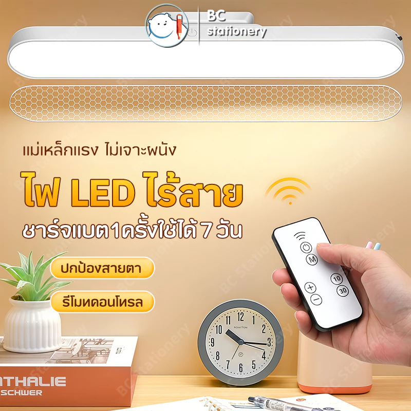 ✨โคมไฟตั้งโต๊ะ LED โคมไฟแม่เหล็ก ปุ่มชาร์จ USB ไฟข้างเตียง อ่านหนังสือ ติดห้อง โคมไร้สาย ปรับได้ 3 แสง