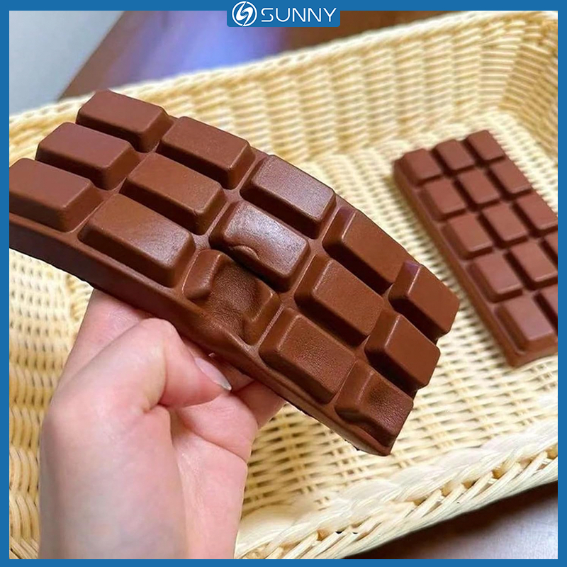 SunnyFit Chocolate Squishy Toy Decompression Stress Relief Soft Squeeze Chocolates Bar Fidget Toys