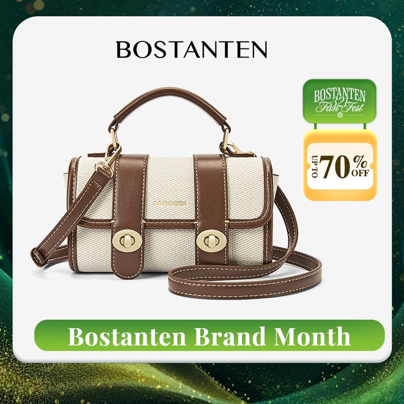 BOSTANTEN Mini Belle แฟชั่นอเนกประสงค์แบบพกพากระเป๋าถือผู้หญิงกระเป๋าสะพายกระเป๋า Cambridge หนัง PU กระเป๋าผู้หญิงของขวัญ