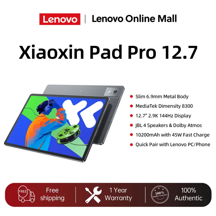 Lenovo Xiaoxin Pad Pro 12.7 2025 MTK Dimensity 8300 แท็บเล็ต Android 128/256GB JBL ลำโพง 10200mAh 45W ชาร์จ GPS แท็บเล็ต Chinese ROM