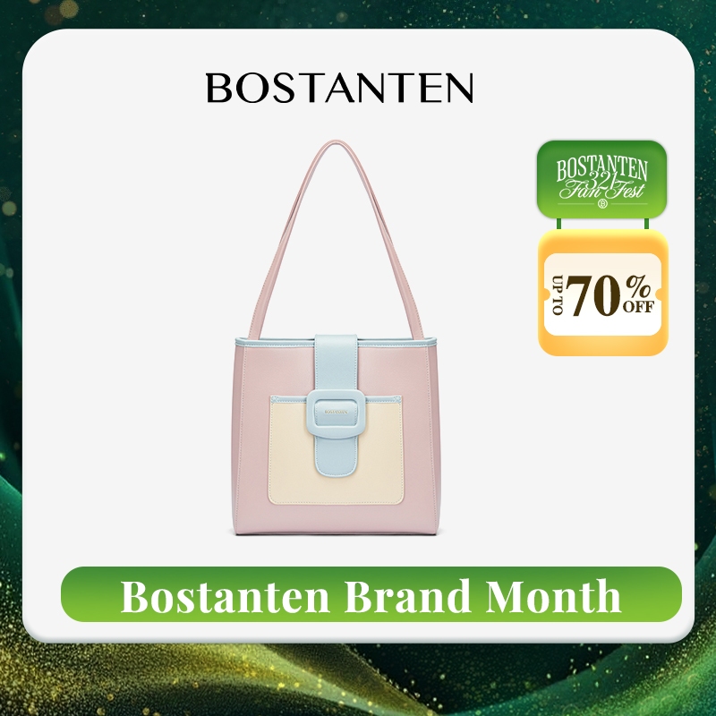 BOSTANTEN Icecream Bag กระเป๋าถือสตรีและกระเป๋าสะพายไหล่สีไอศกรีมดีไซน์ประณีต