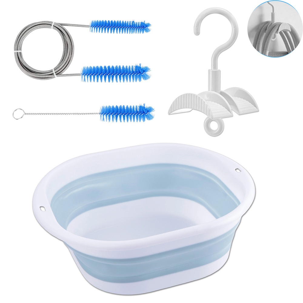 ชุดทําความสะอาด CPAP พร้อมแปรงหลอดพับอ่างล้างหน้าท่อแขวนอุปกรณ์ Make Cpap อุปกรณ์เสริมทําความสะอาดแห้ง Storing Easie