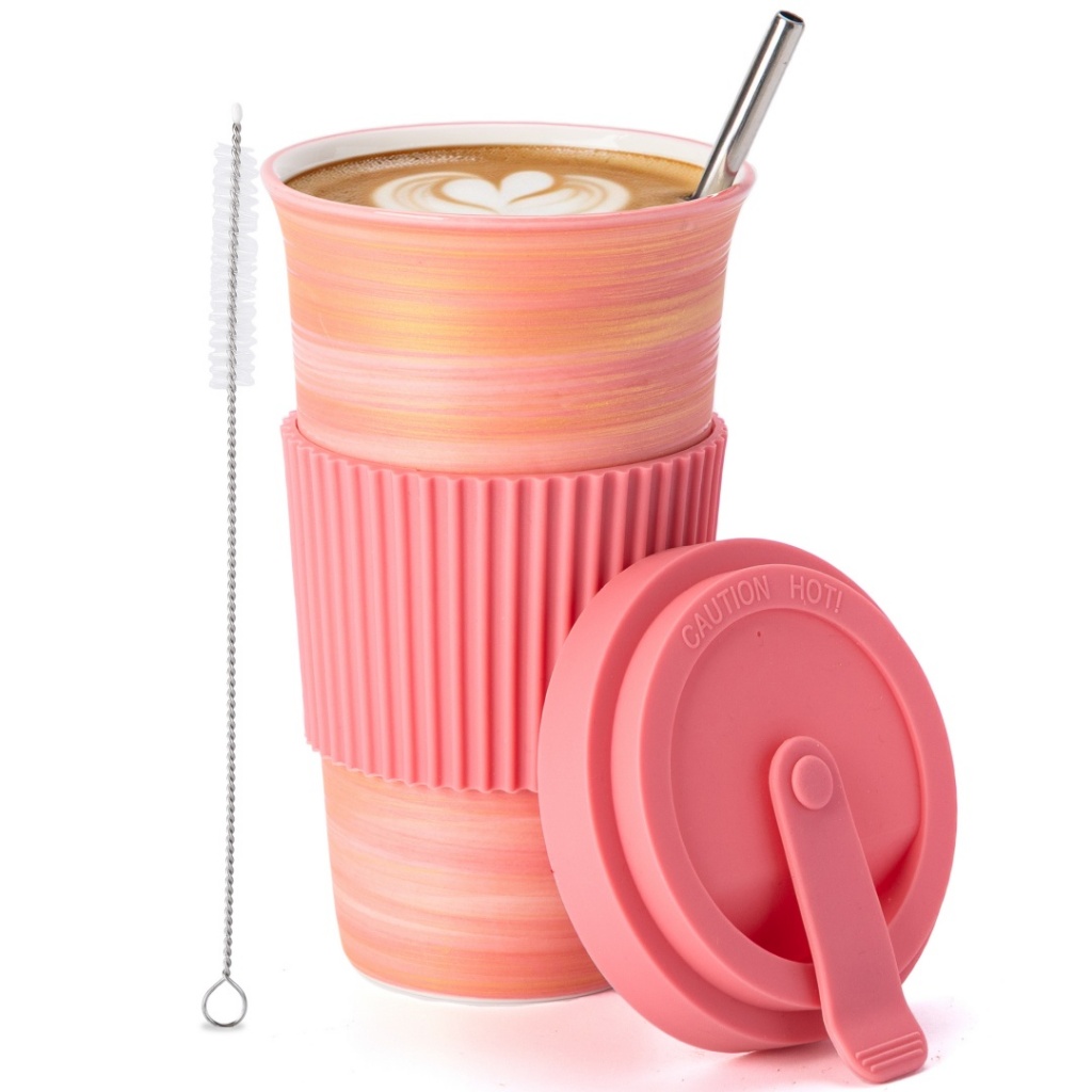 TEANAGOO ถ้วยกาแฟเซรามิก - รับปริญญาเปลี่ยนสีถ้วยดื่มเย็น - ถ้วย Coca-Cola - โฮมออฟฟิศ 450ML