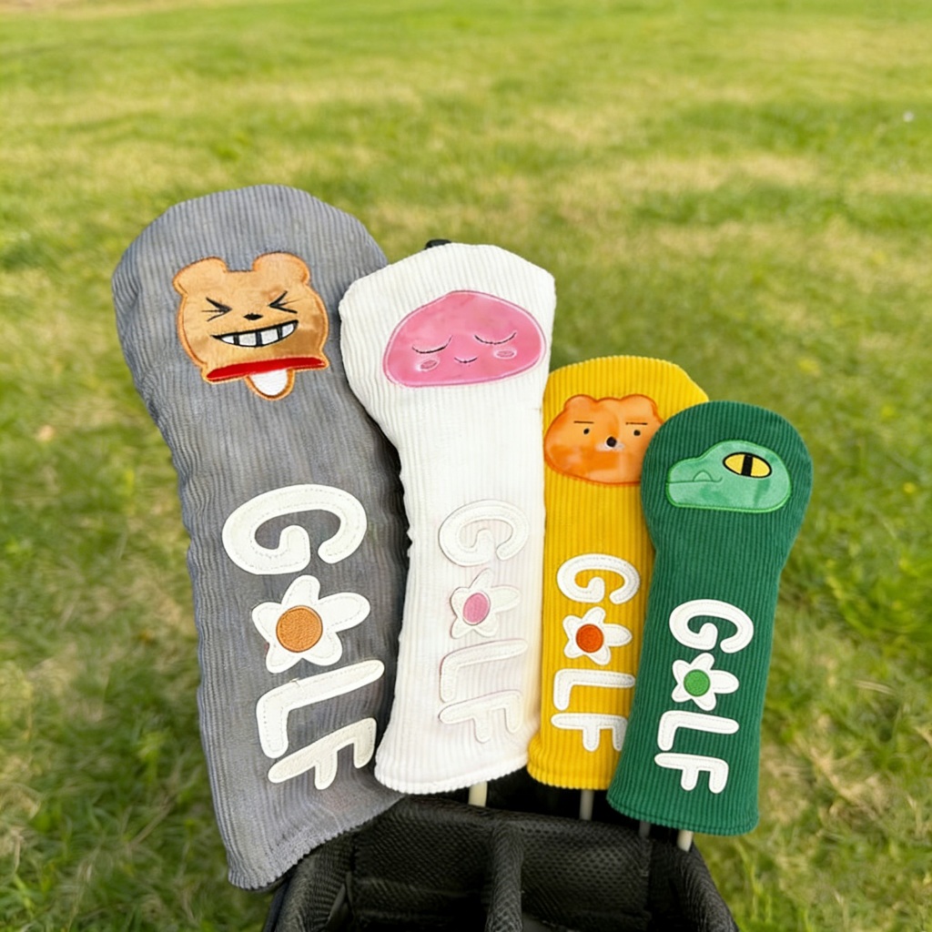 cover ไม้กอล์ฟ ฝาครอบไม้กอล์ฟเวอร์ชั่นเกาหลี สำหรับไม้เสิร์ฟและเหล็ก UT Club Head Cover ป้องกันความ 