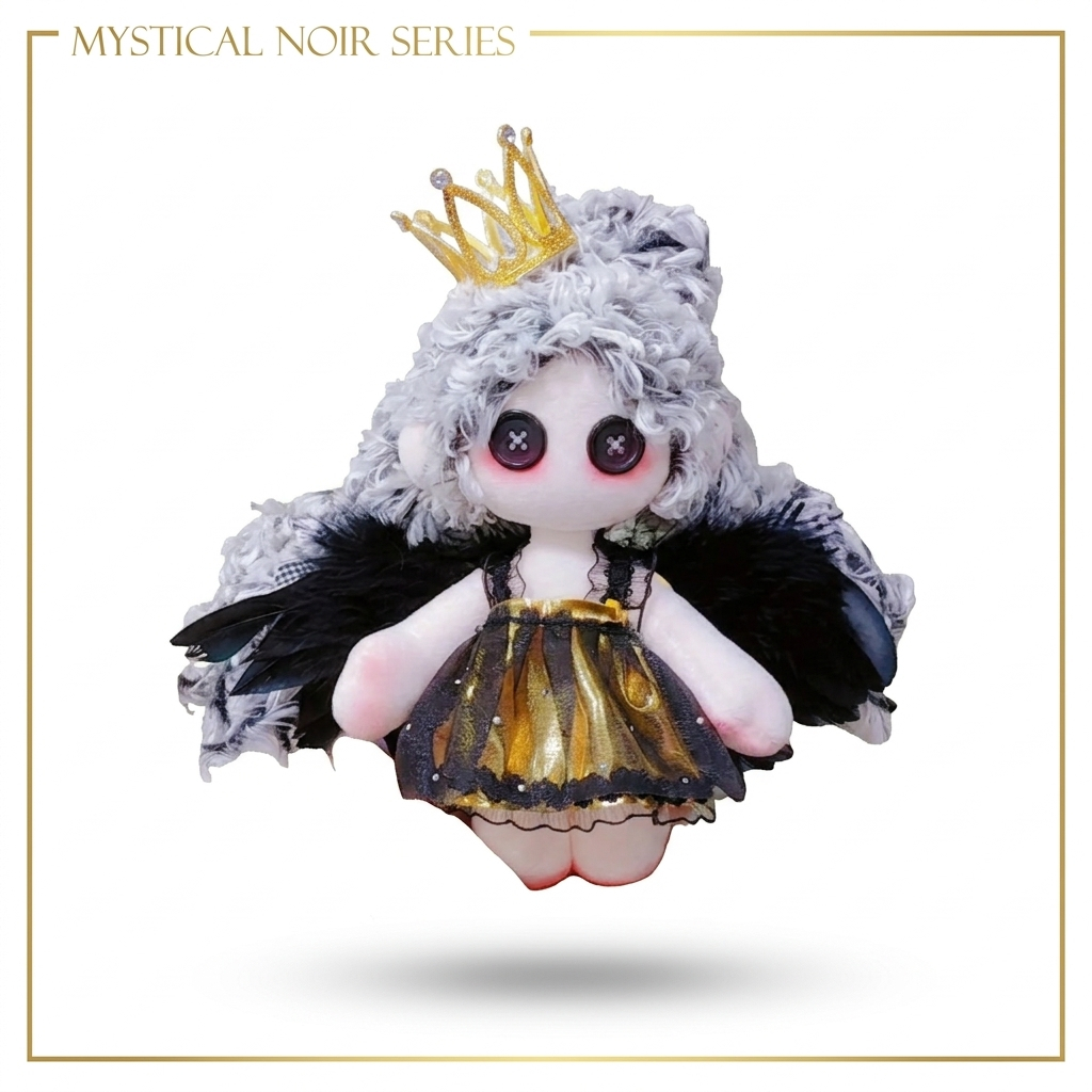 ตุ๊กตาแฮนด์เมด LUNA & LOOM เจ้าหญิงสายดาร์ก Dark Queen สไตล์โกธิค ปีกขนนกแท้ ของตกแต่งห้อง ของขวัญน่