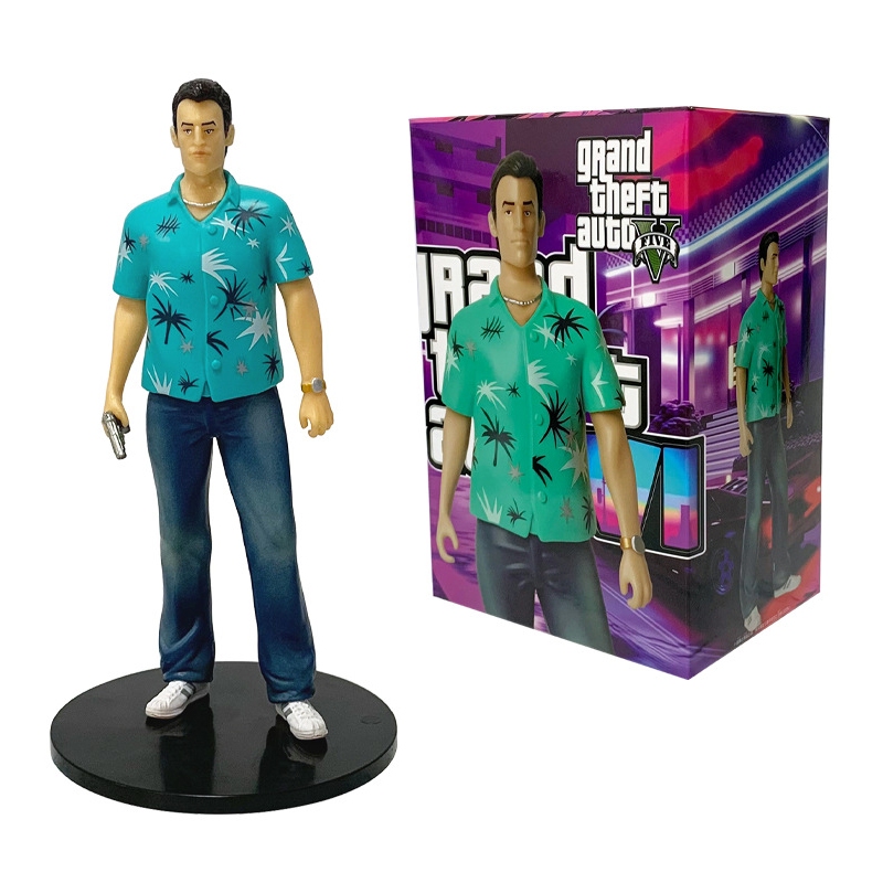 18cm Grand Theft Auto: Vice City เกมรูป Tommy Vercetti GTA Vice City PVC Action Figures รุ่นเดสก์ท็อปคอลเลกชันตกแต่งตุ๊กตาของเล่น
