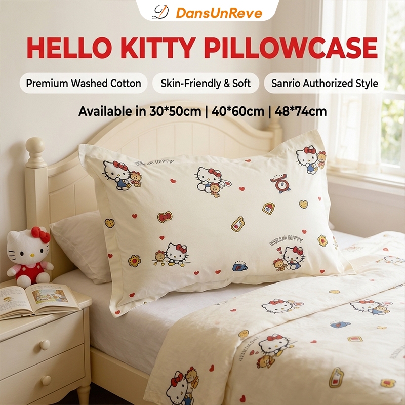SANRIO คิตตี้ ปลอกหมอน kitty Capybara คาปิบาระ หมีน่ารักพิมพ์ 48*74 ซม. 30*50 ซม.40*60 ซม pillowcase