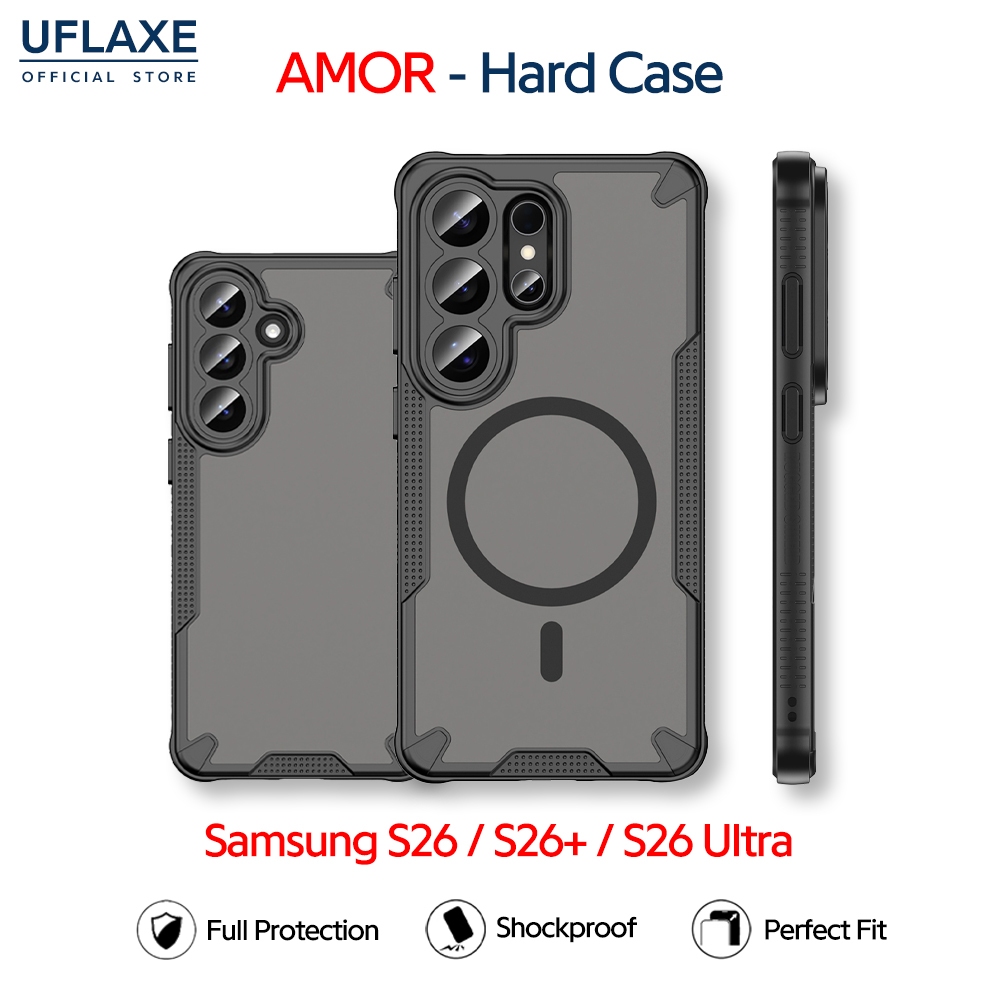 UFLAXE AMOR - เคส Samsung Galaxy S26 Ultra / Samsung S26 / S26 Plus - เคสแข็งกันกระแทกด้าน เคสโทรศัพท์กันรอยนิ้วมือการปกป้องเต็มรูปแบบ
