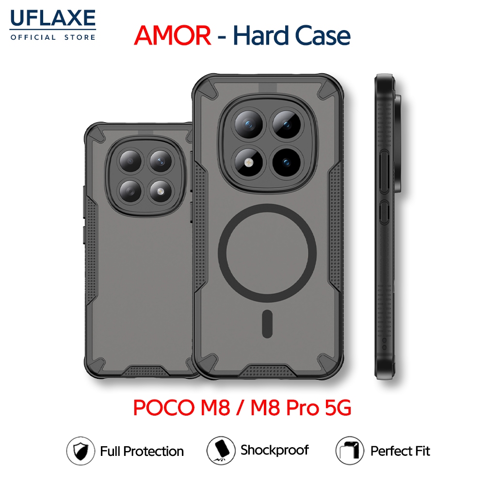 UFLAXE AMOR - เคส Xiaomi POCO M8 5G / POCO M8 Pro 5G - เคสแข็งกันกระแทกด้าน เคสโทรศัพท์กันรอยนิ้วมือการปกป้องเต็มรูปแบบ