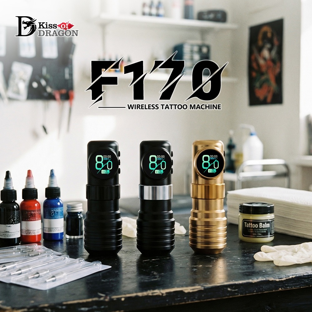 T-Rex F170 เครื่องสักไร้สายปากกามอเตอร์ที่กําหนดเอง 3.5 มม.จังหวะ 1600mAh LED จอแสดงผลดิจิตอลสําหรับศิลปินสัก