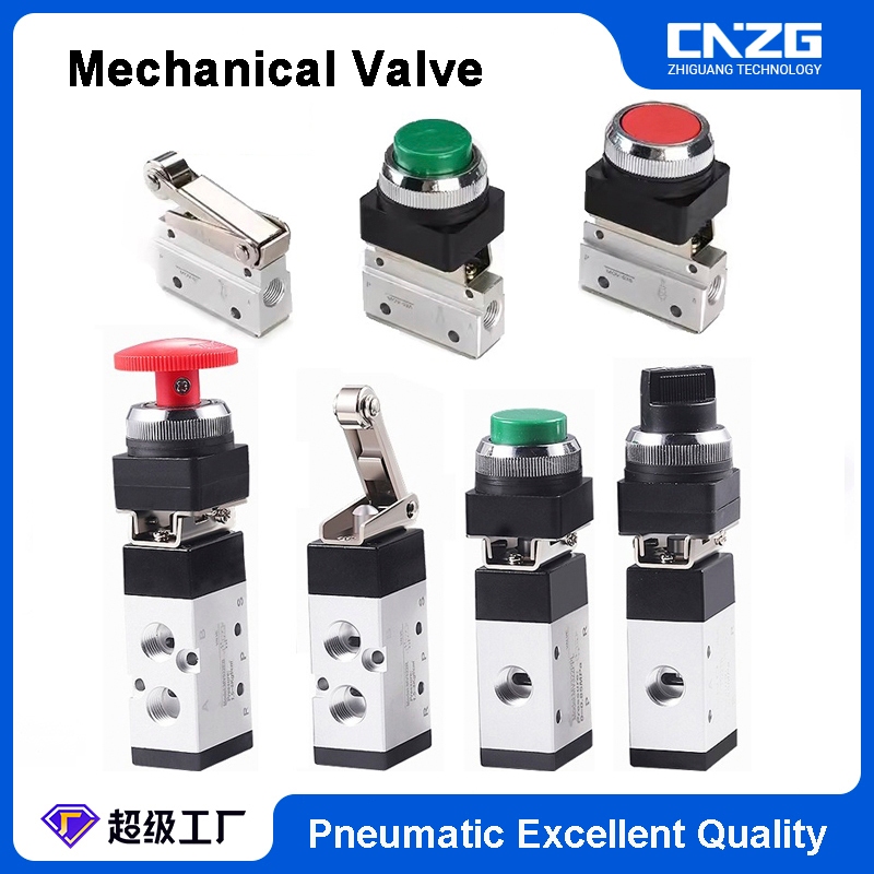 Air Pneumatic Mechanical Valve Push ปุ่ม roller วาล์วควบคุมย้อนกลับ 2 ตําแหน่ง 5 ทิศทาง 2 ทิศทาง 3 ตําแหน่ง JMJ/JM/MOV