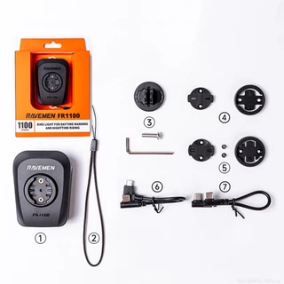 RAVEMEN FR1100 ไฟหน้าจักรยาน 1100lm ไฟ LED จักรยาน IPX4 กันน้ําอัตโนมัติเปิด/ปิด Garmin Mount